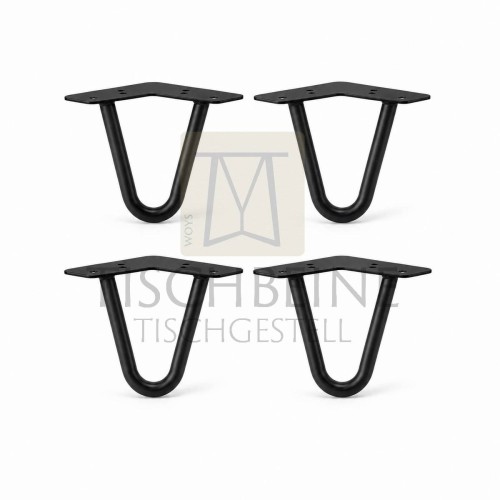 Hairpin Legs 10 cm Schwarz 4er Set